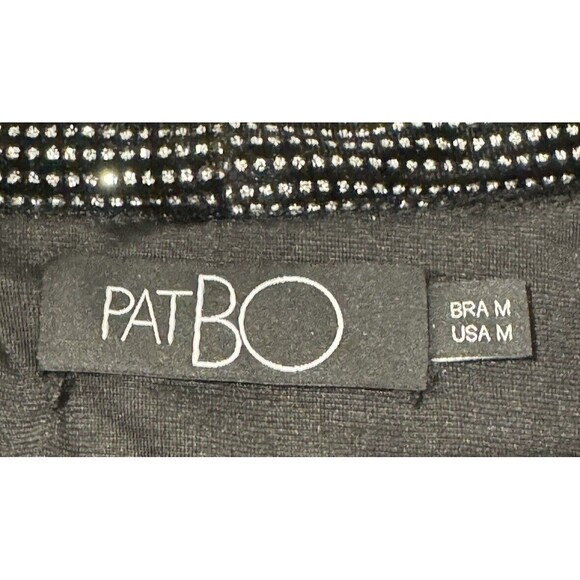 PatBO Size M Womens Long Sleeves Wrap Blouse Black Metallic New Without Tags - Picture 10 of 12
